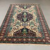 Vintage afghan ersari part silk rug 205x140 cm