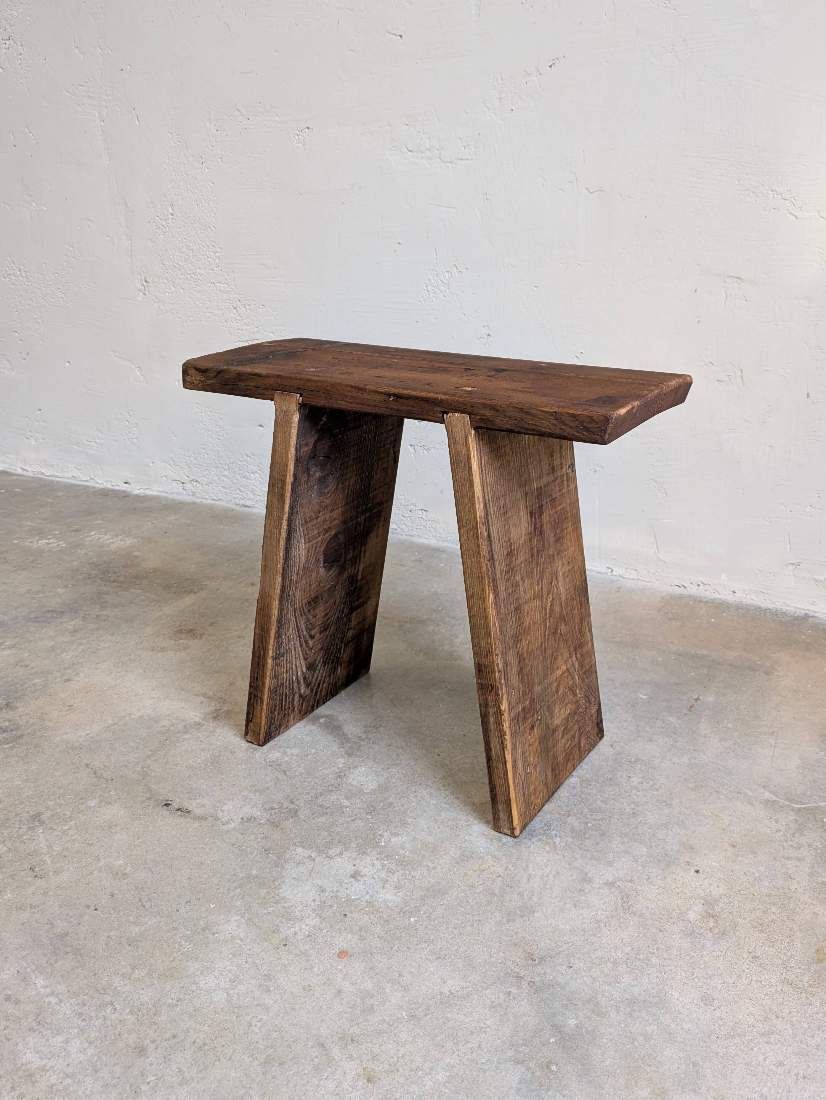 Stool / workshop bench raw wood vintage patina