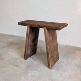 Stool / workshop bench raw wood vintage patina