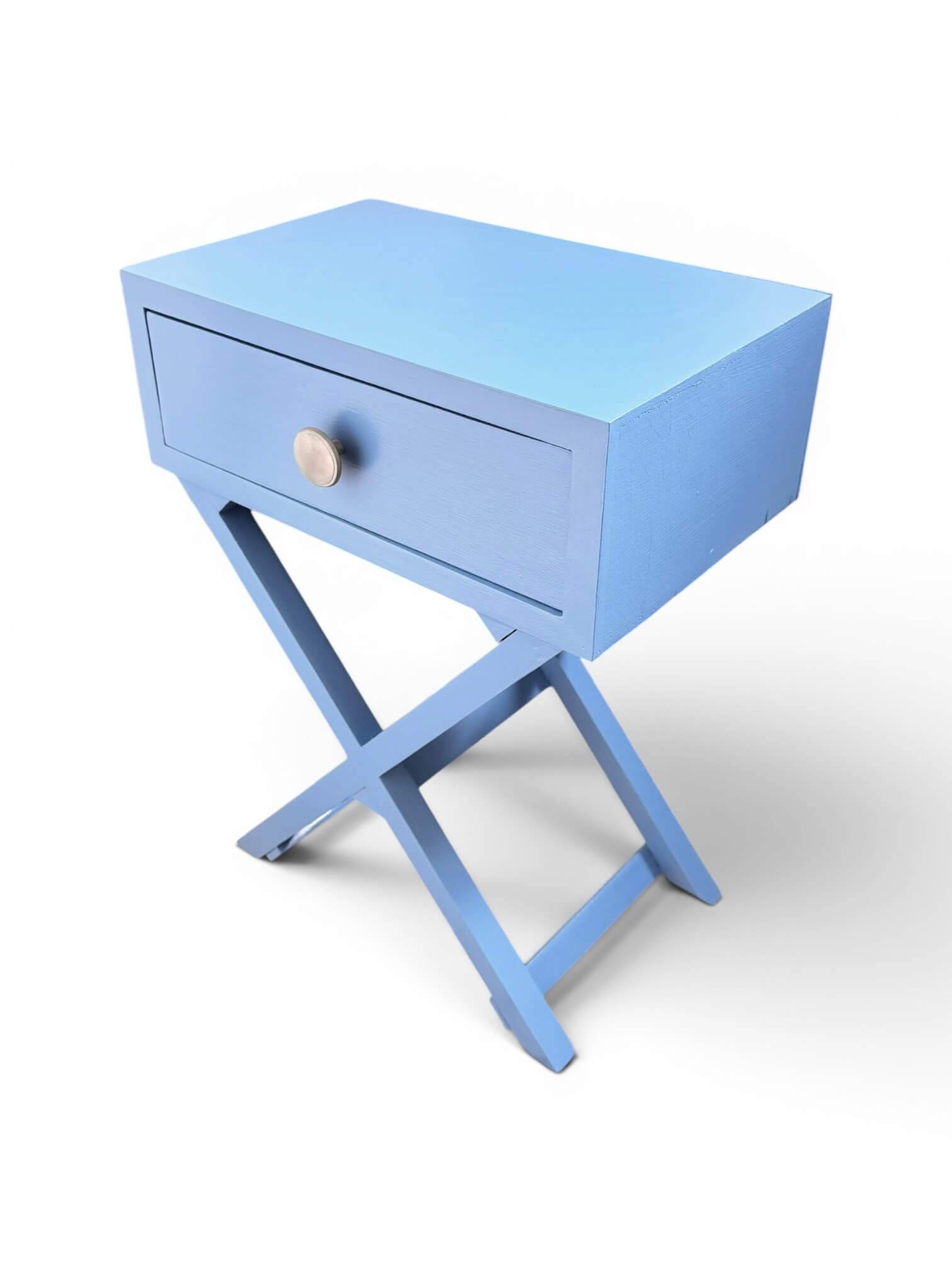 Bedside table, blue side table Farrow & Ball