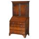 George III oak secretary bookcase circa 1760, Thomas Chippendale style.