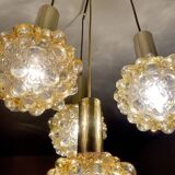 Vintage suspension lamp Limburg, Bubble Glass & Brass, 70s