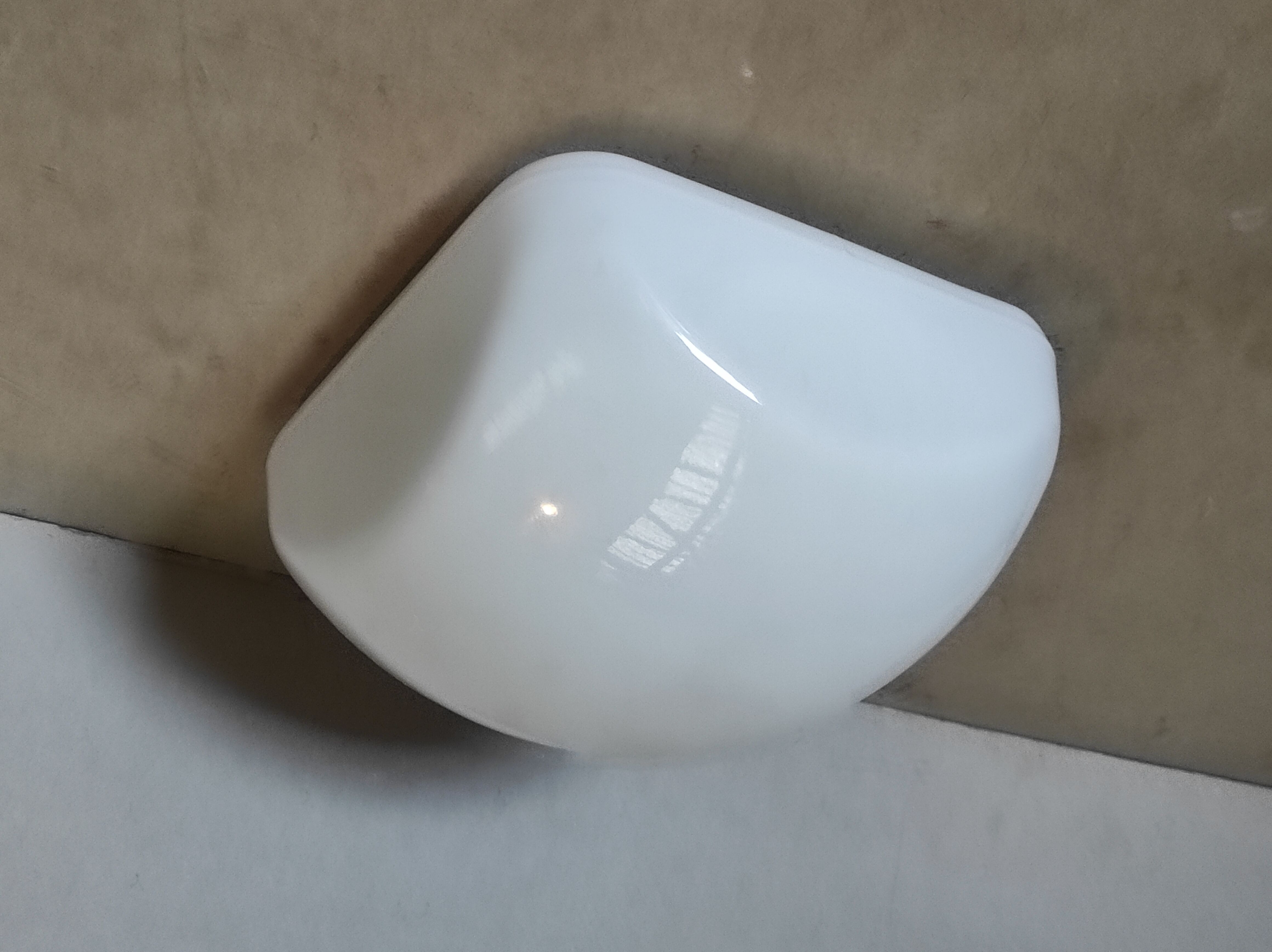 Old ceiling lamp or wall lamp vintage square with white opaline globe 60s