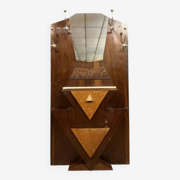 Cloakroom furniture / coat rack Art Deco period in rosewood and lemon tree Circa 1930