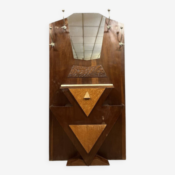 Meuble Vestiaire / porte manteaux époque Art déco en palissandre et citronnier Circa 1930