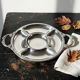 Large serving platter for hors d'oeuvres Jean Couzon in 18/10 stainless steel, 5 compartments.