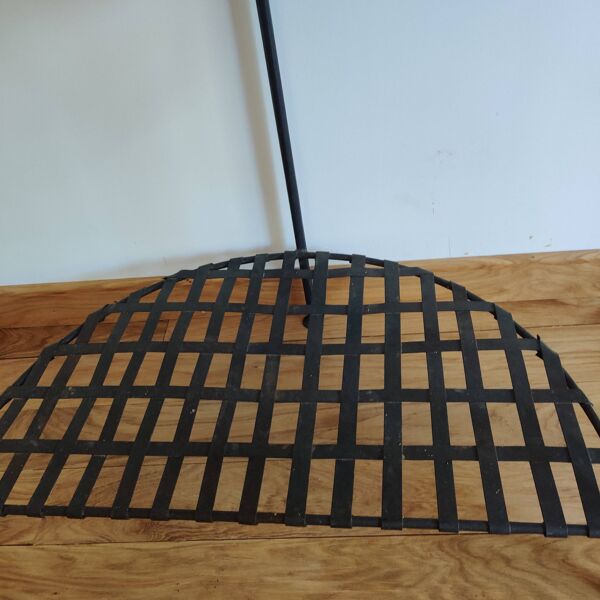 Console Demi-Lune et son tabouret en palissandre et fer forgé