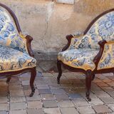 Paire de fauteuil gondole fin XIX ème en acajou