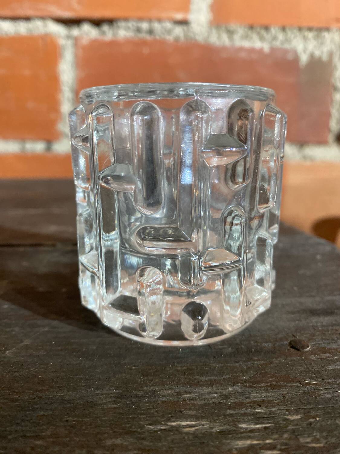 Pair of Antique Candle Holders Design FRANTISEK VIZNER Czech Moulded Glass 6