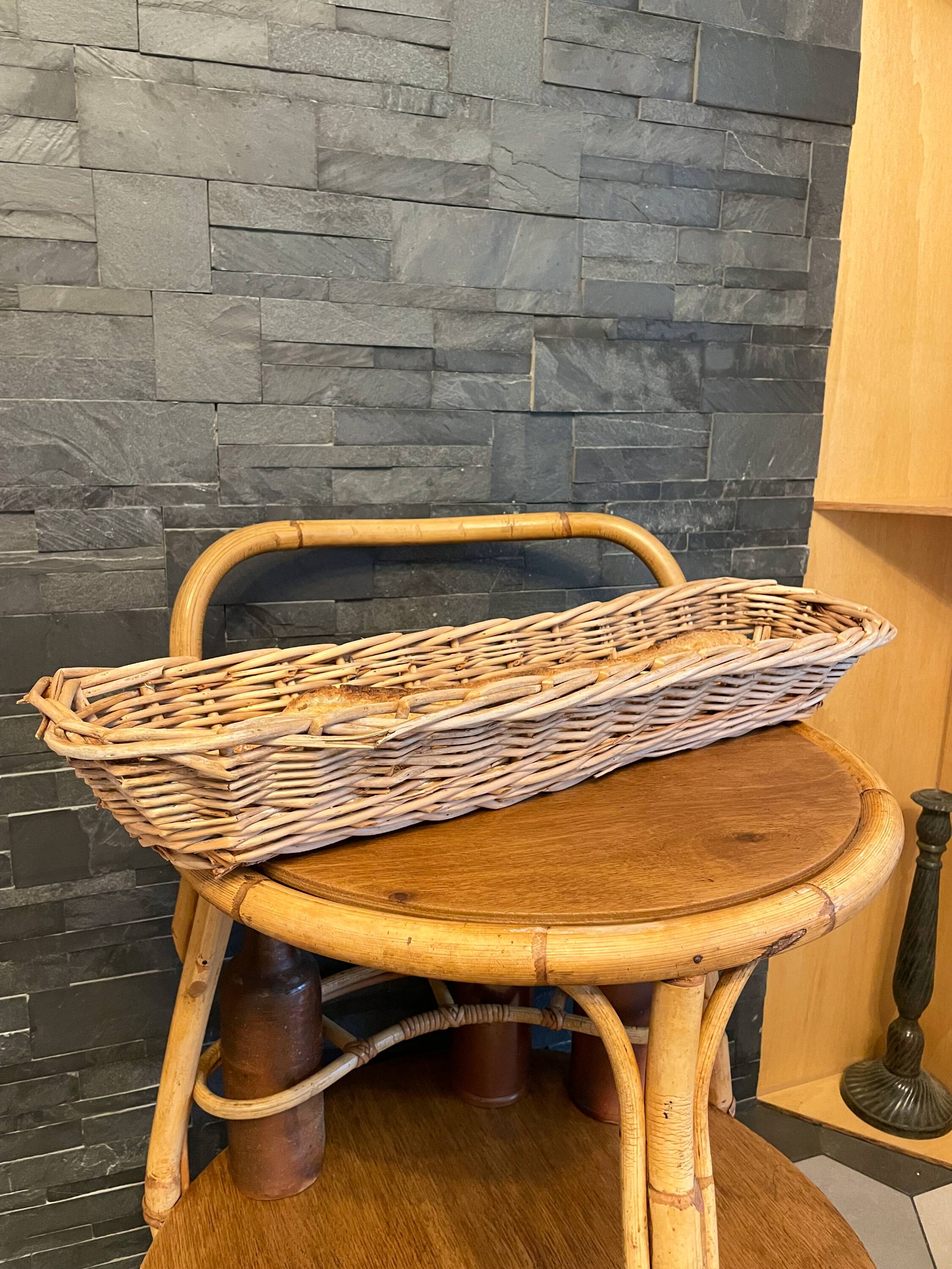 Antique wicker baker's basket - 64cm
