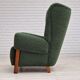 1960s, scandinavian design, restored high-back recliner, oak wood.