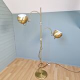 Eyeball double arc floor lamp in brass, GEPO (Netherlands), 1970s