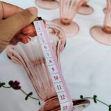 Suite of 6 pink glass ice cream bowls 70s/80s