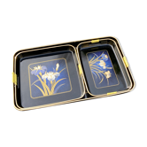 Vintage black lacquered trays