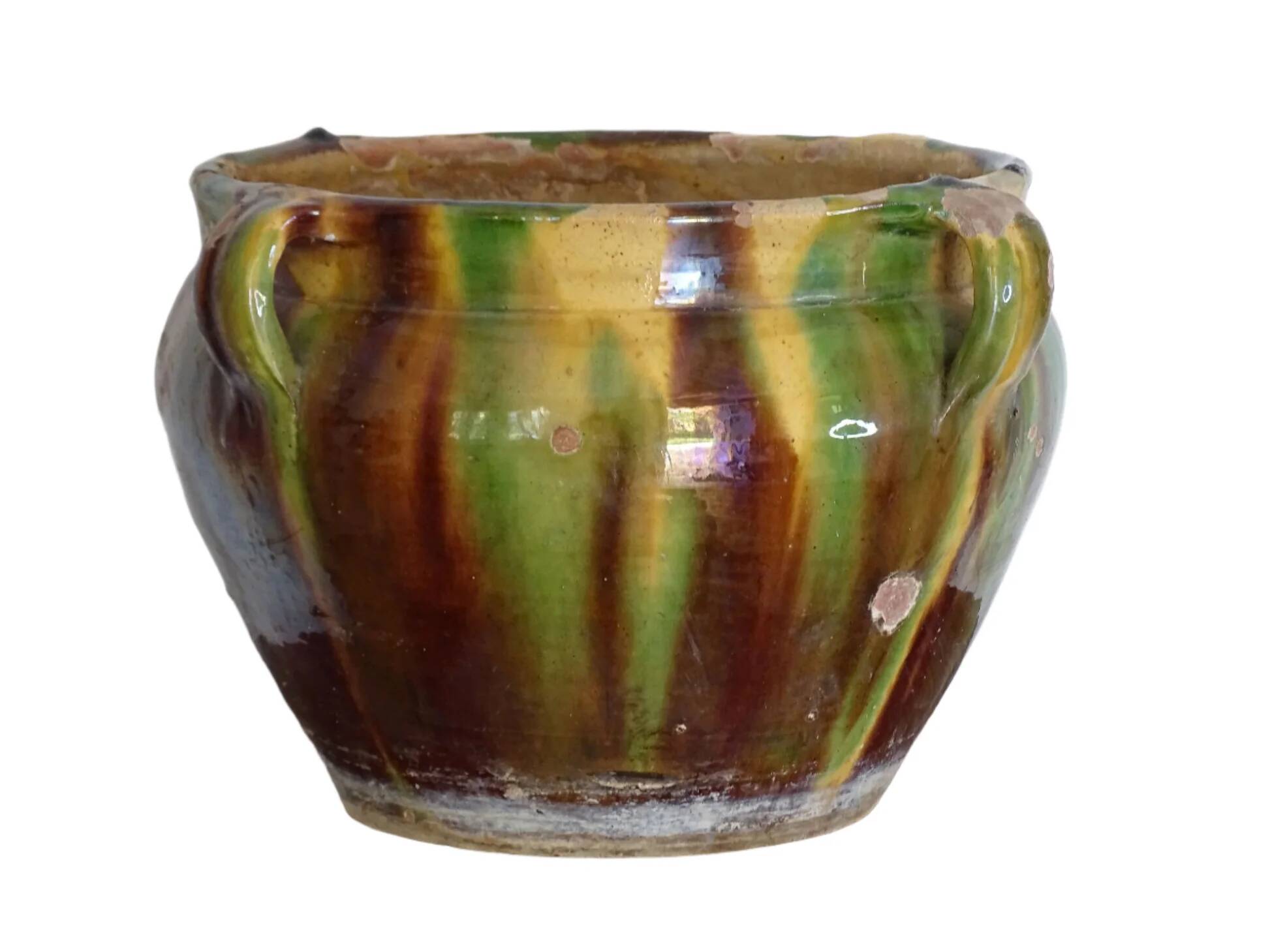 Jardinière antique française en terre cuite de Castelnaudary