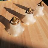 Set of 3 ancient tulip globes.