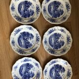 Set of 6 flat plates Sarreguemines