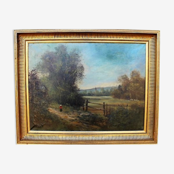 Huile sur toile paysage XIXème siècle