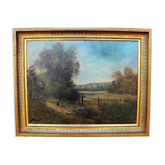 Huile sur toile paysage XIXème siècle