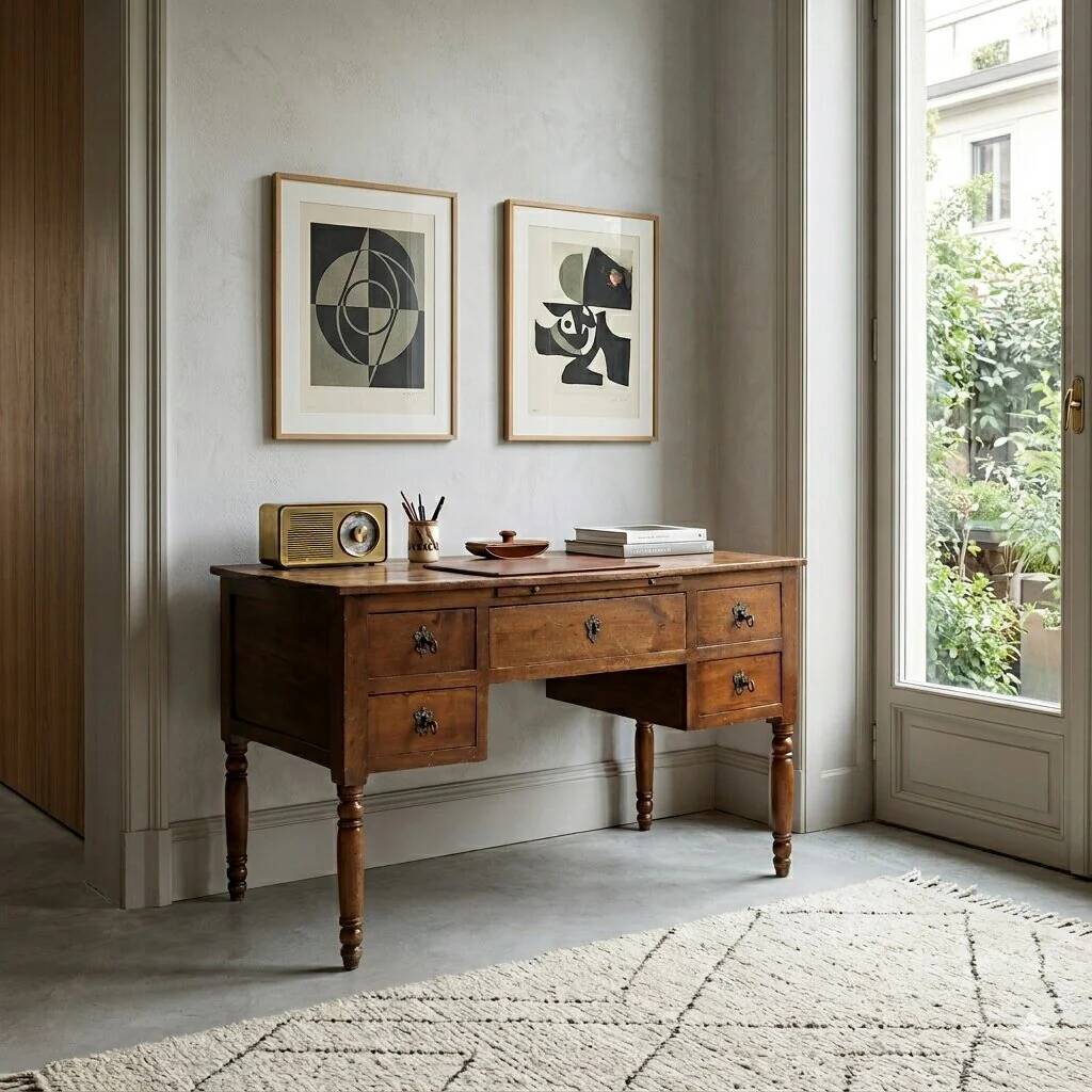 Bureau ancien Louis-Philippe en cerisier XIXe siècle
