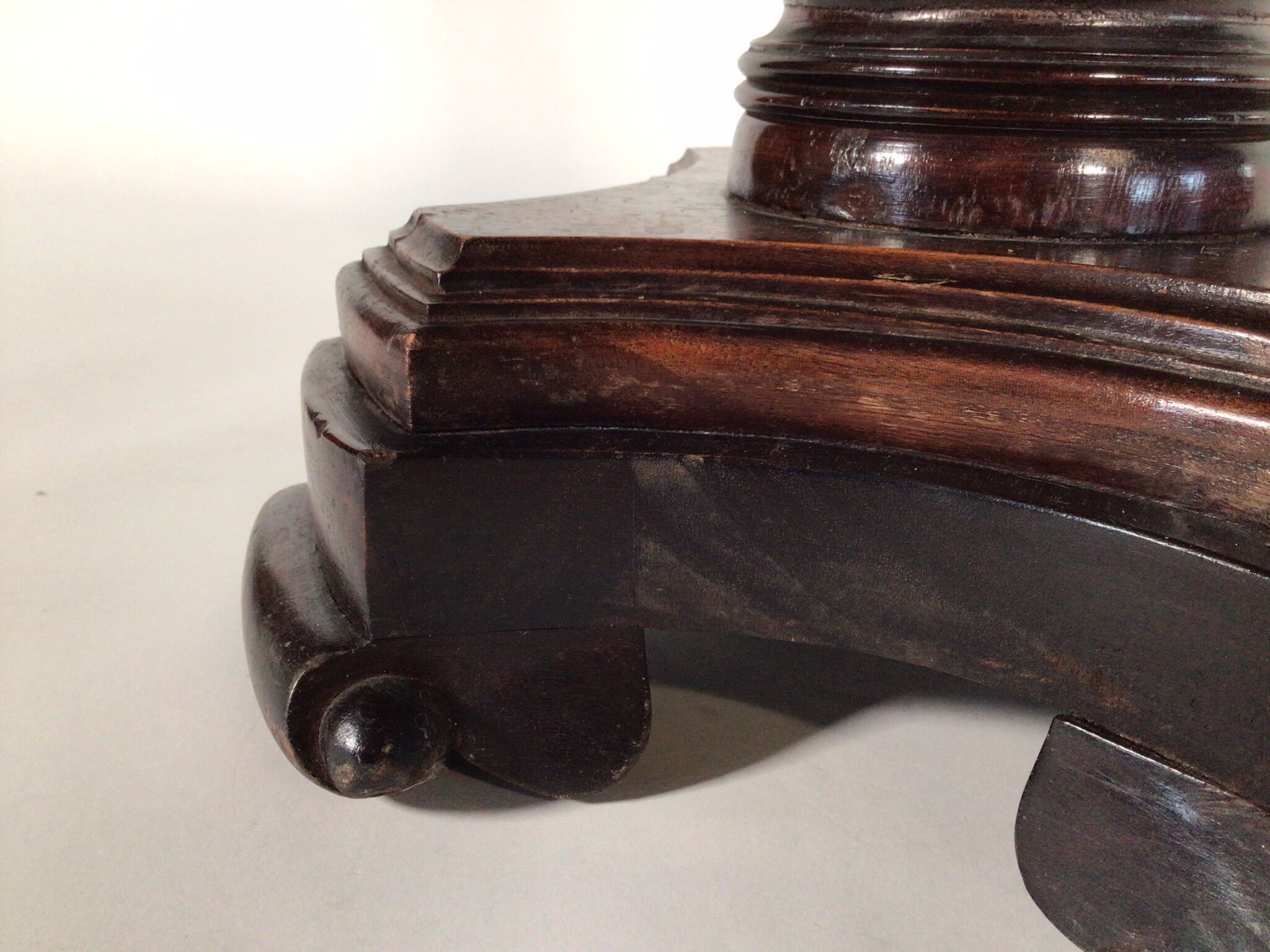 Oak carved plant stand
