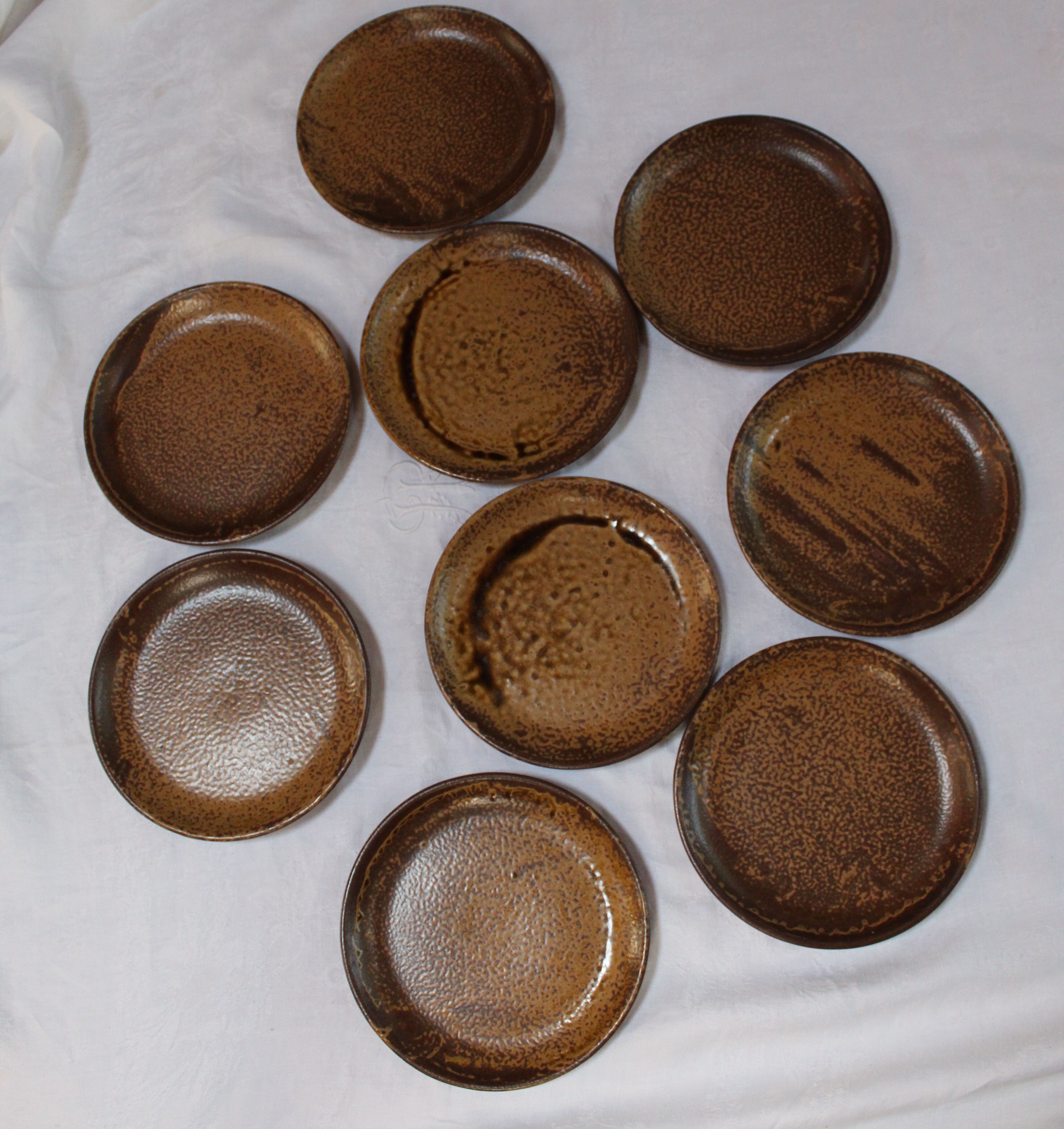 Set of 9 sandstone plates