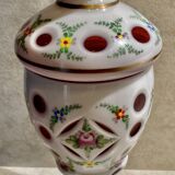 Bohème crystal opaline overlay bonbonnière dragée - 19th century