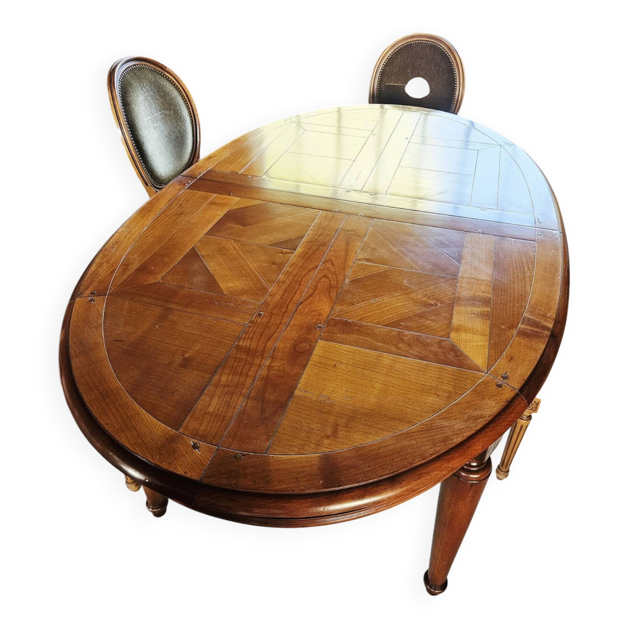 Solid cherry wood dining table with extension – classic style