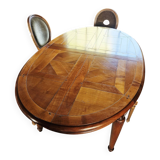 Solid cherry wood dining table with extension – classic style