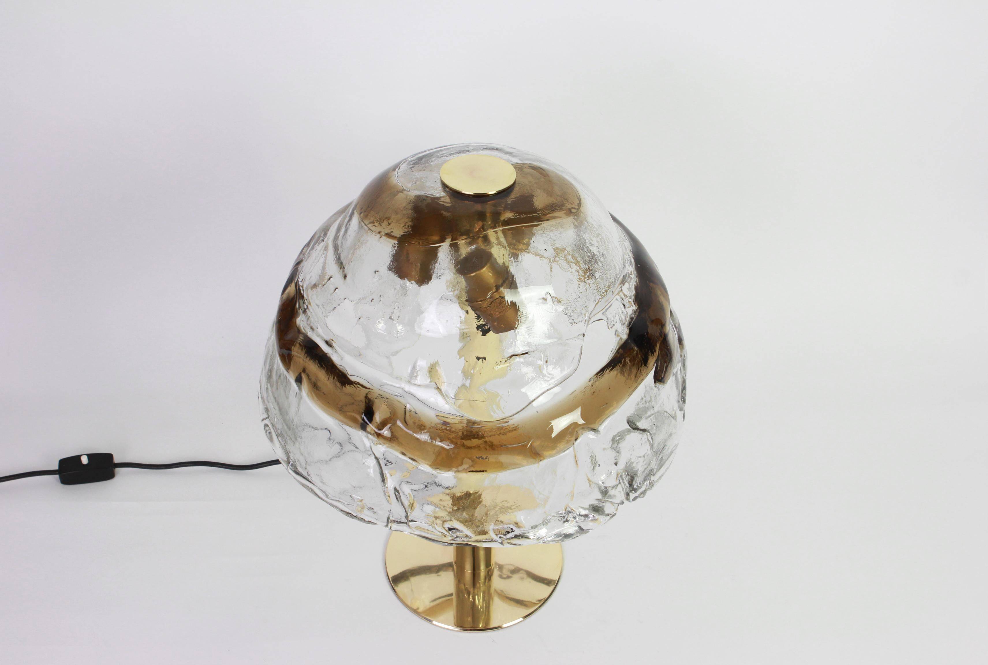 Large smoked glass table lamps by Murano, Kalmar, Austria, 1970s