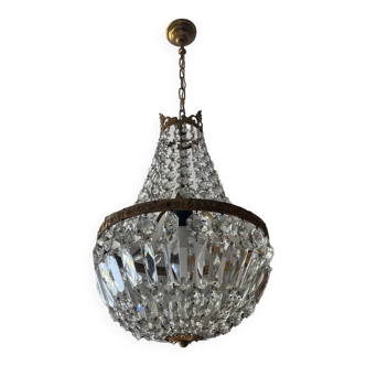 Hot air balloon chandelier with tassels and brass