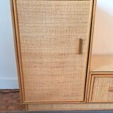 Commode en rotin Vintage 1960/70.