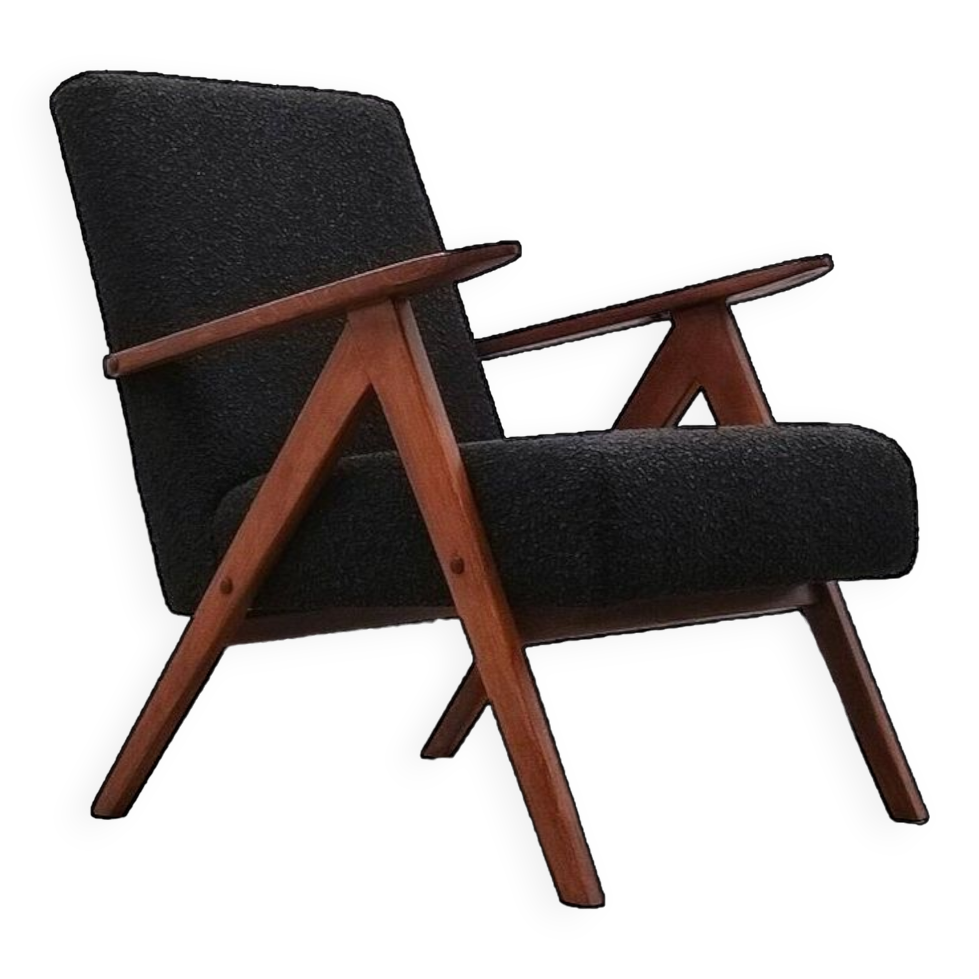 Mid-Century Easy Chair, Model B 310 Var, in Black Shield