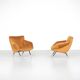 Pair of fabric armchairs, Italy, 1960s.