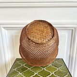 Wicker cane basket planter