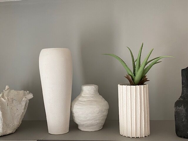 White terracotta vase