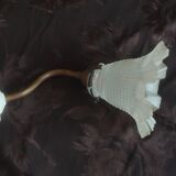 Swan neck and tulip glass wall light, porcelain lamp