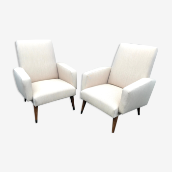 Vintage beige armchairs 60