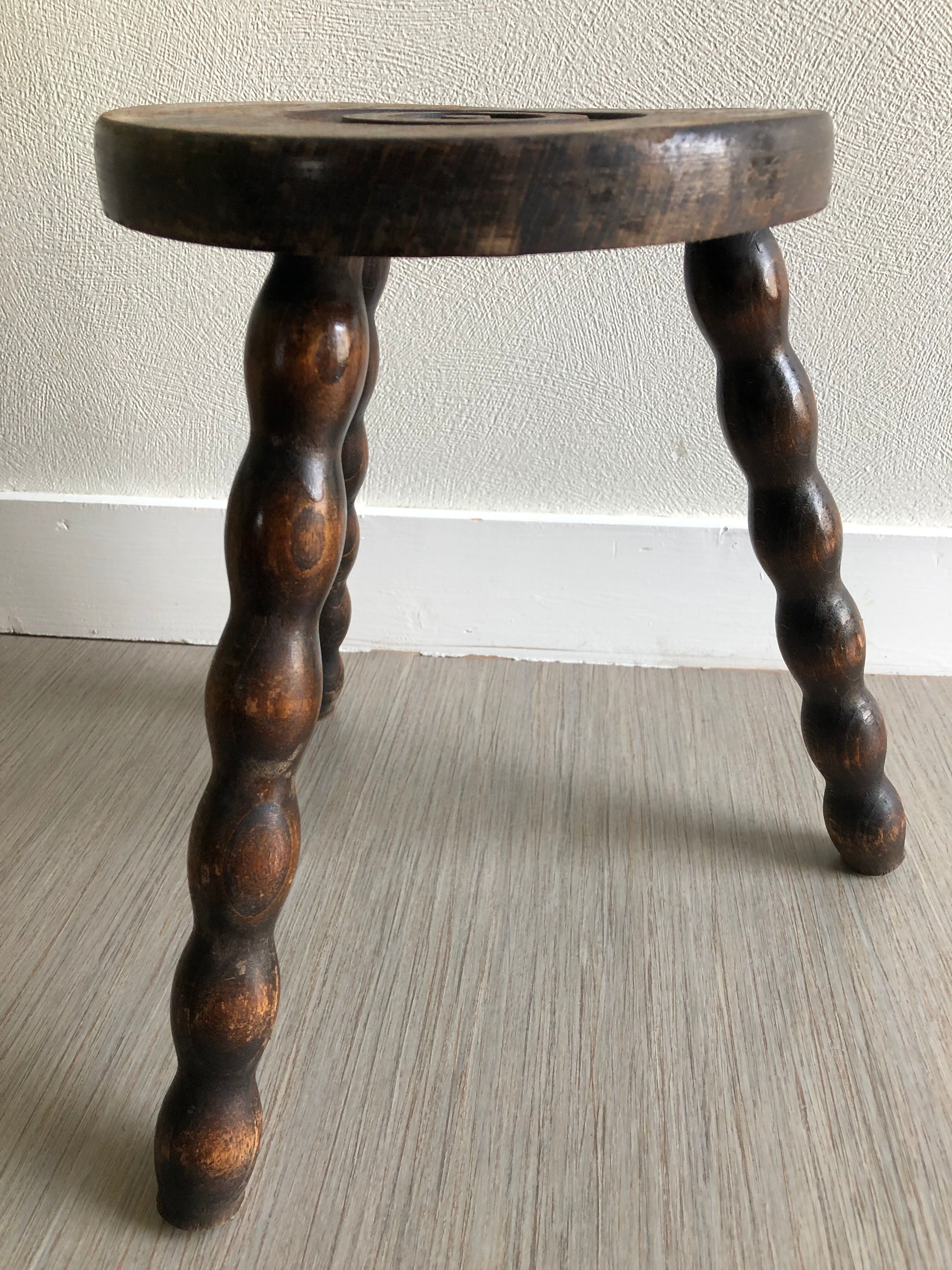 Wood tripod stool