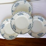 4 assiettes plates en terre de fer de St Amand