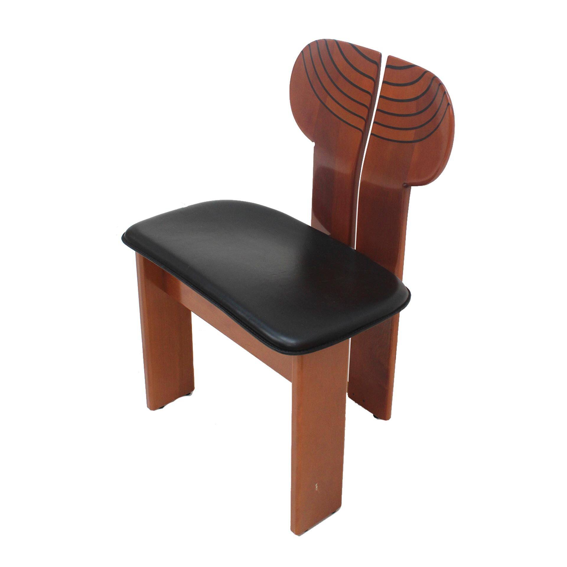 Original Africa Italian Dining Chairs Designed by Afra & Tobia Scarpa Maxalto