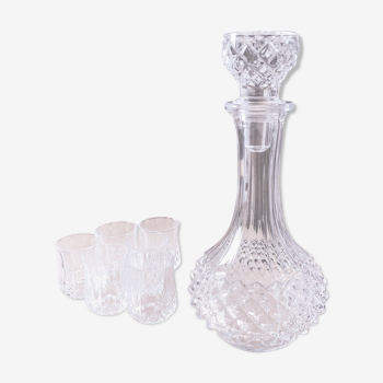 Arques crystal carafe with its 6 glasses