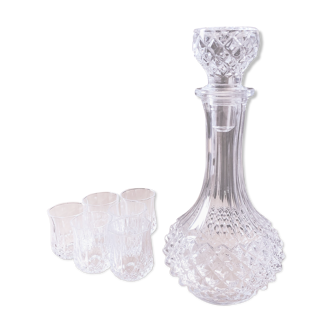 Arques crystal carafe with its 6 glasses