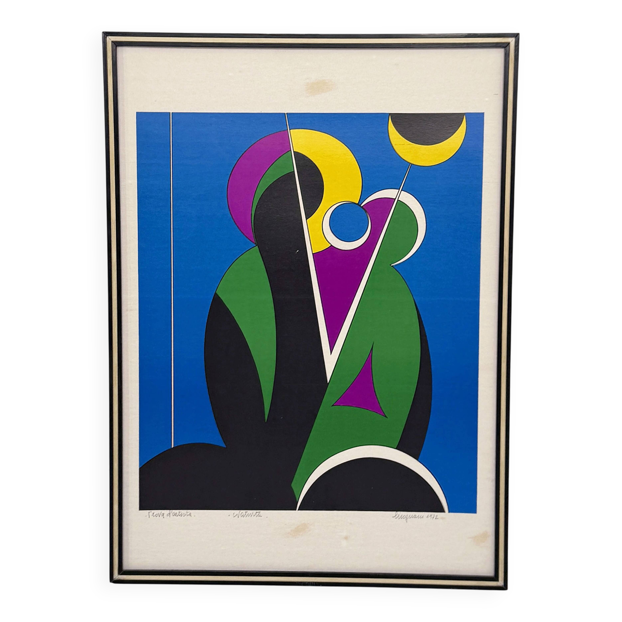 Lithograph "Nativity" by Corrado Cicognani, 1970