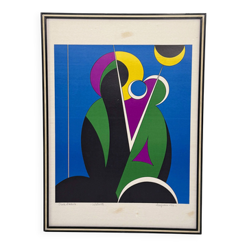 Lithograph "Nativity" by Corrado Cicognani, 1970