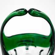 Panier décoratif vert verre, Tchécoslovaquie, années 1960