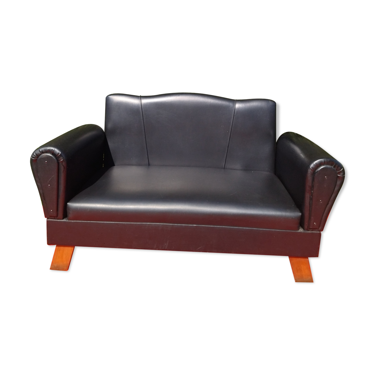 Vintage leather bench, modular