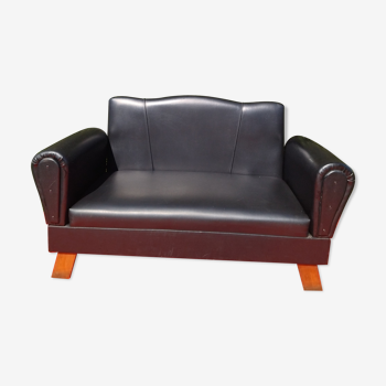 Vintage leather bench, modular