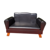 Vintage leather bench, modular