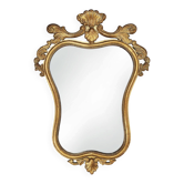 Miroir baroque belge du 20e siècle en bois doré, années 1950